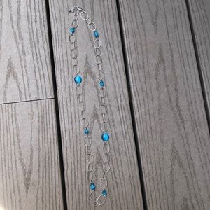 Teal and silver necklace